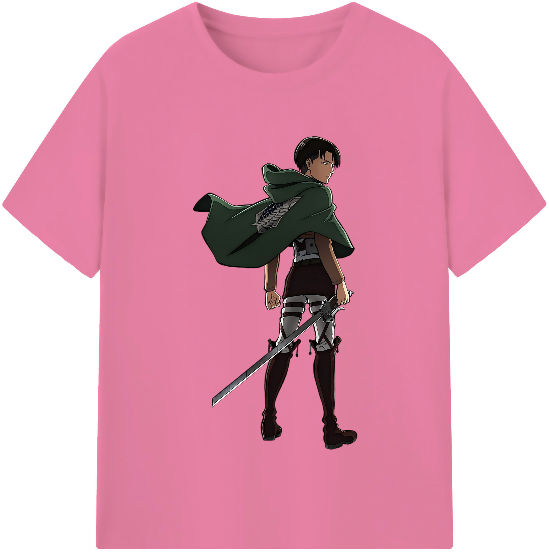（画像用） 進撃の巨人 リヴァイ·アッカーマン Attack on Titan Levi Ackerman 綿100％半袖Tシャツ（フロントプリント）